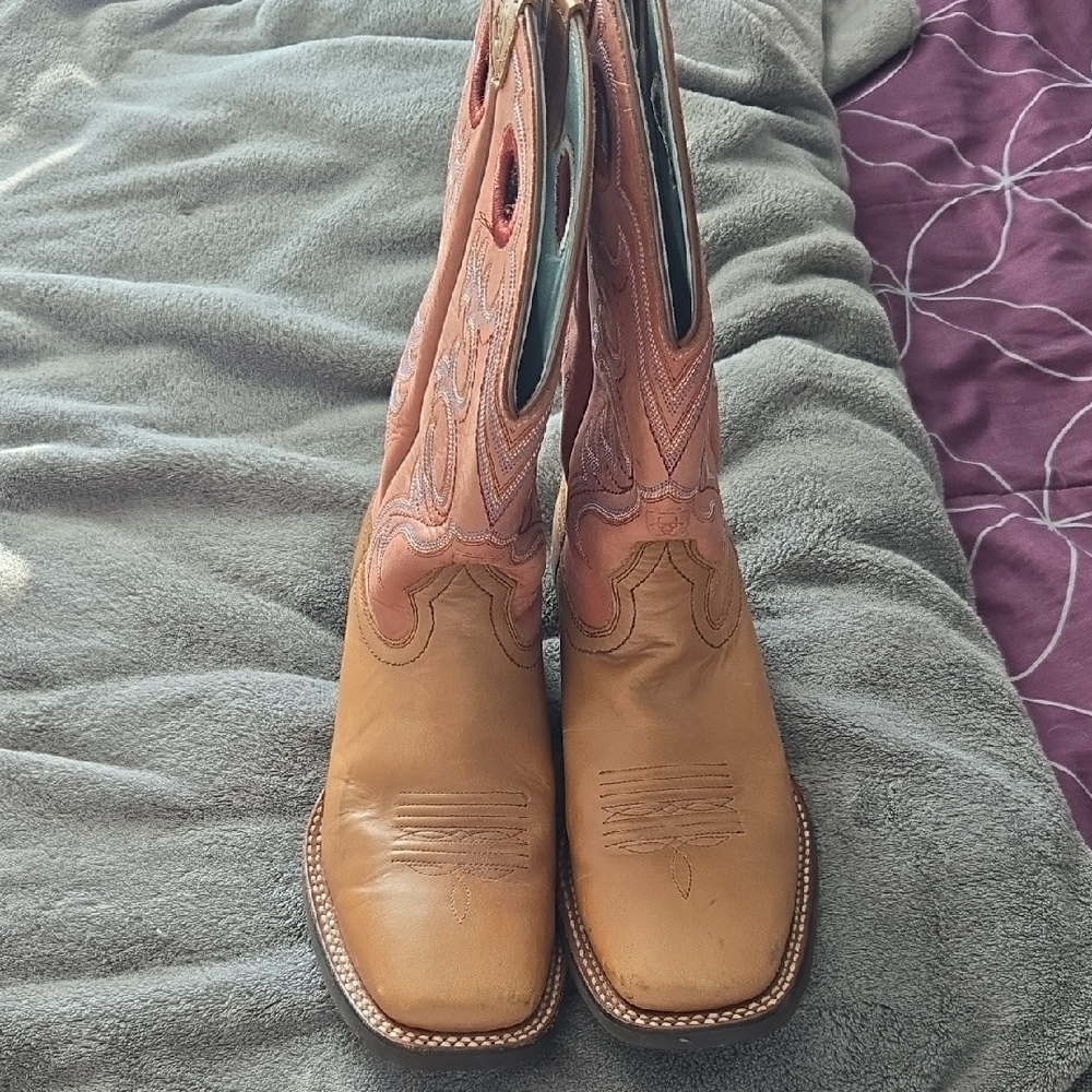 Ariat Brown and Blue Western Boots